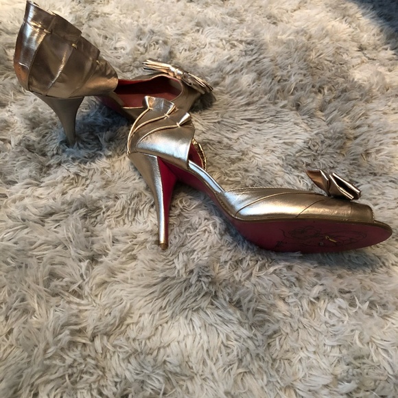 Gold Barbie by Town Shoes Peeptoe Shoes - Picture 3 of 4